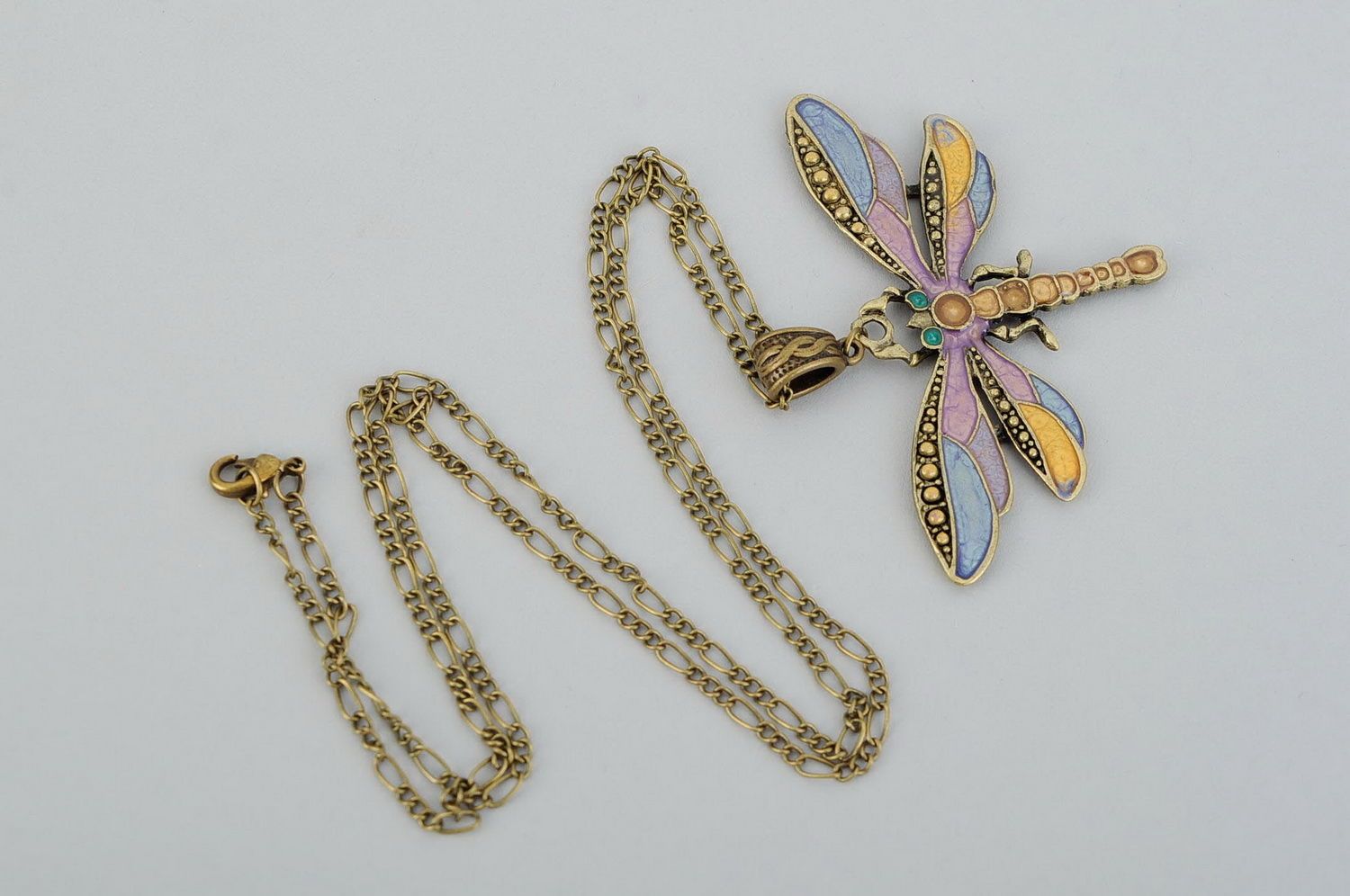 Pendant on a long chain Dragonfly photo 3