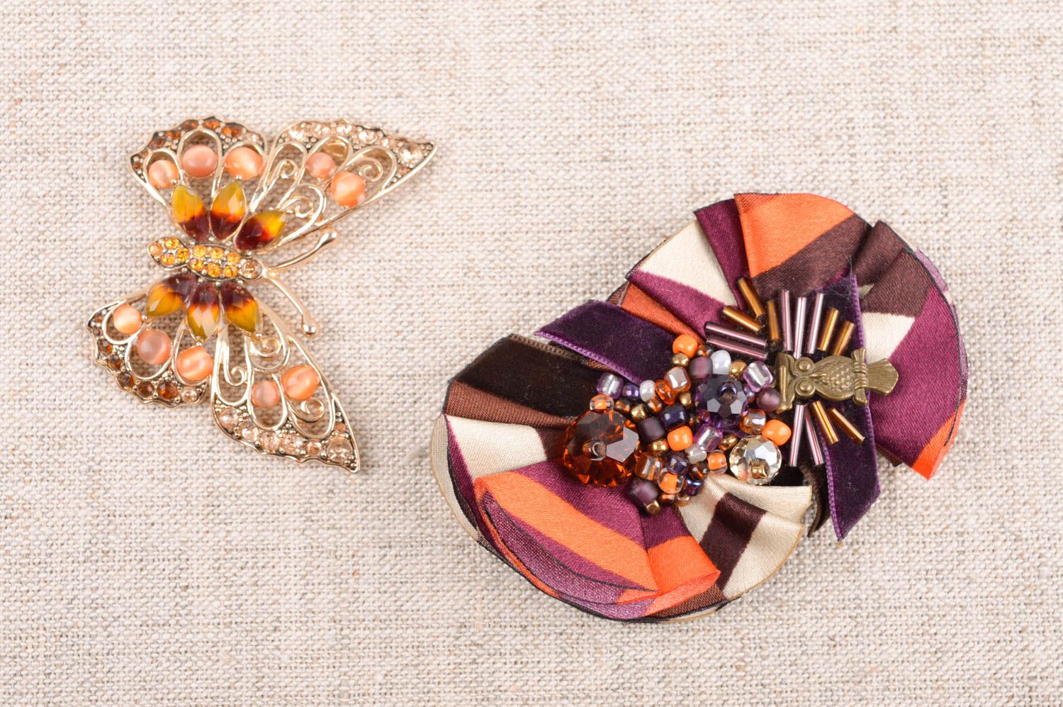 Handmade jewelry flower brooch ribbon brooch designer accessories brooch pin photo 1