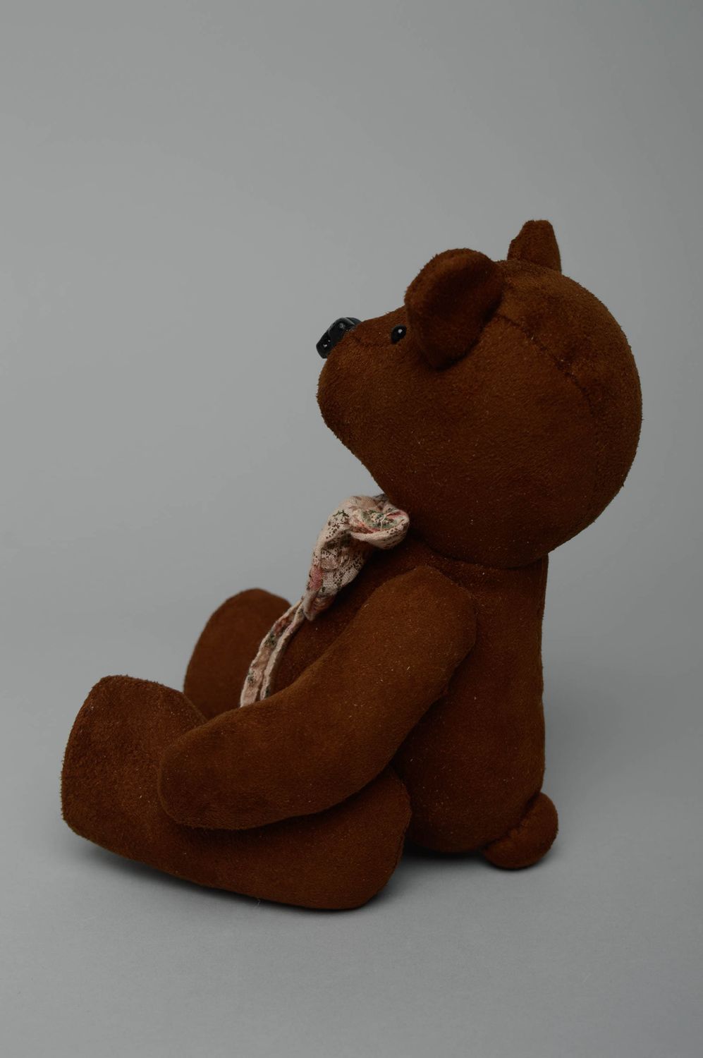 Мягкая текстильная игрушка медведь коричневый фото 4