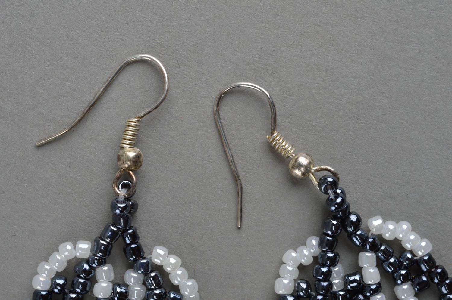 Large handmade beaded earrings beautiful jewellery bead weaving ideas photo 4