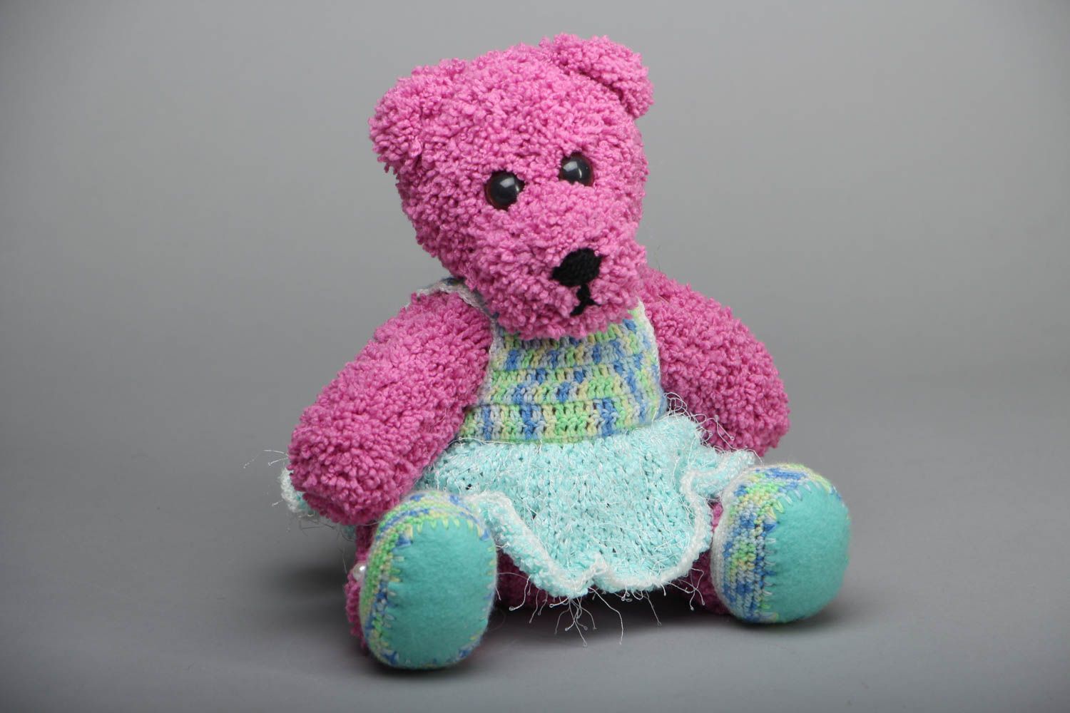 Мягкая игрушка для ребенка медведь Лиловый фото 1