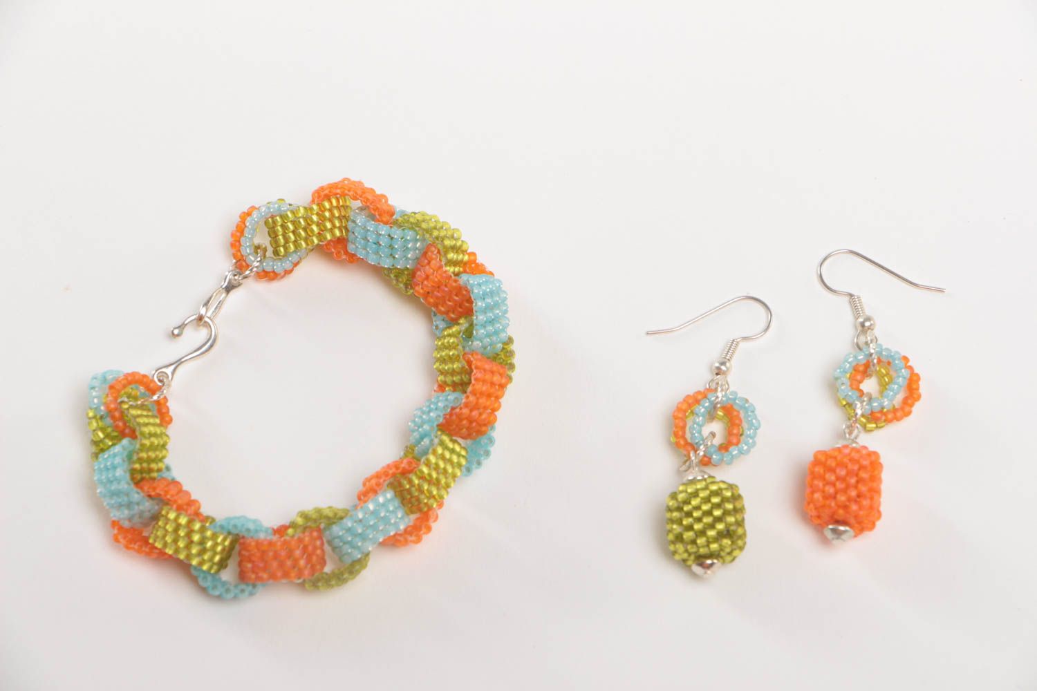 Handmade jewelry set beaded earrings beaded bracelet designs gifts for her photo 2