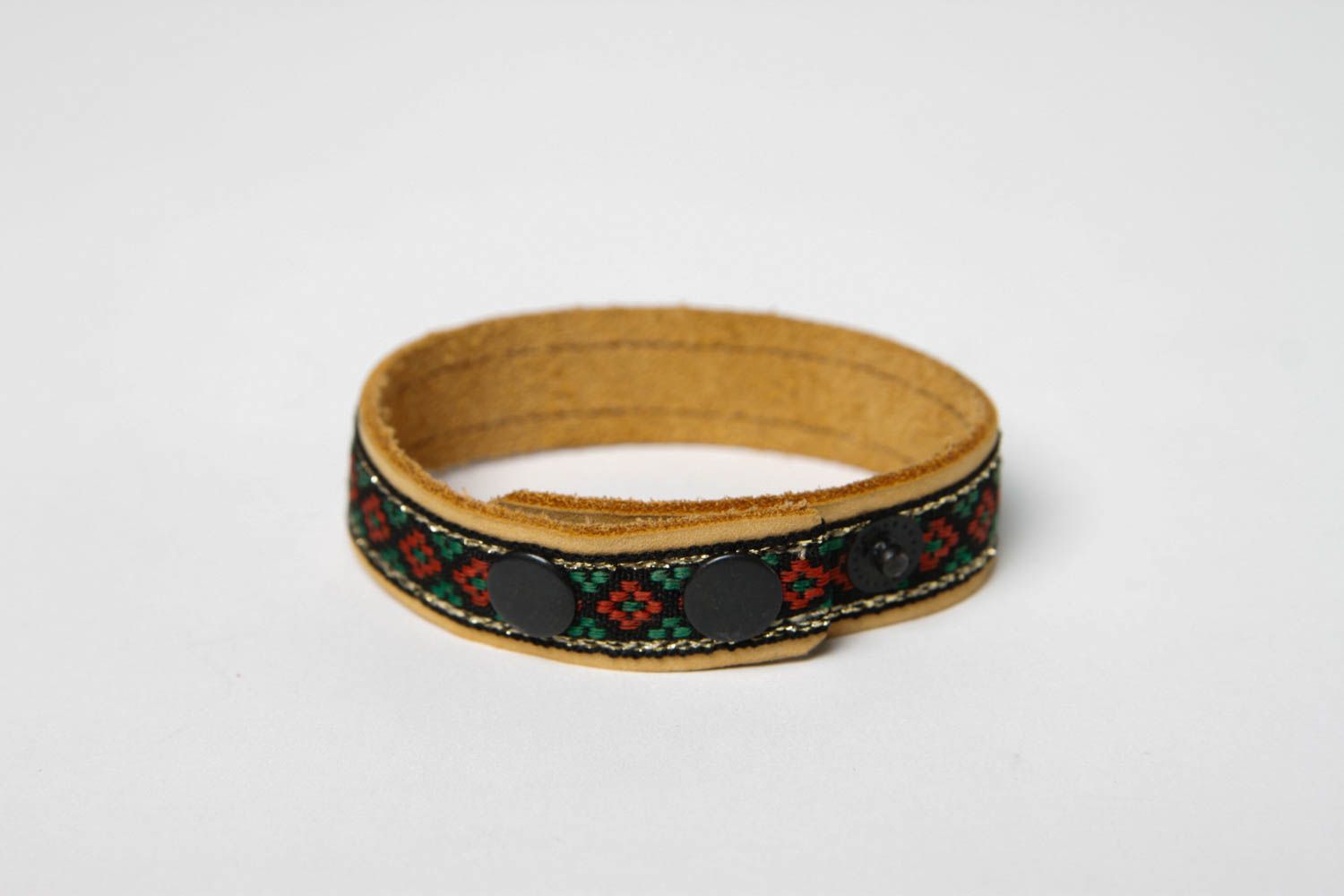 Bracelet en cuir Bijou fait main fin original Accessoire femme ethnique photo 5