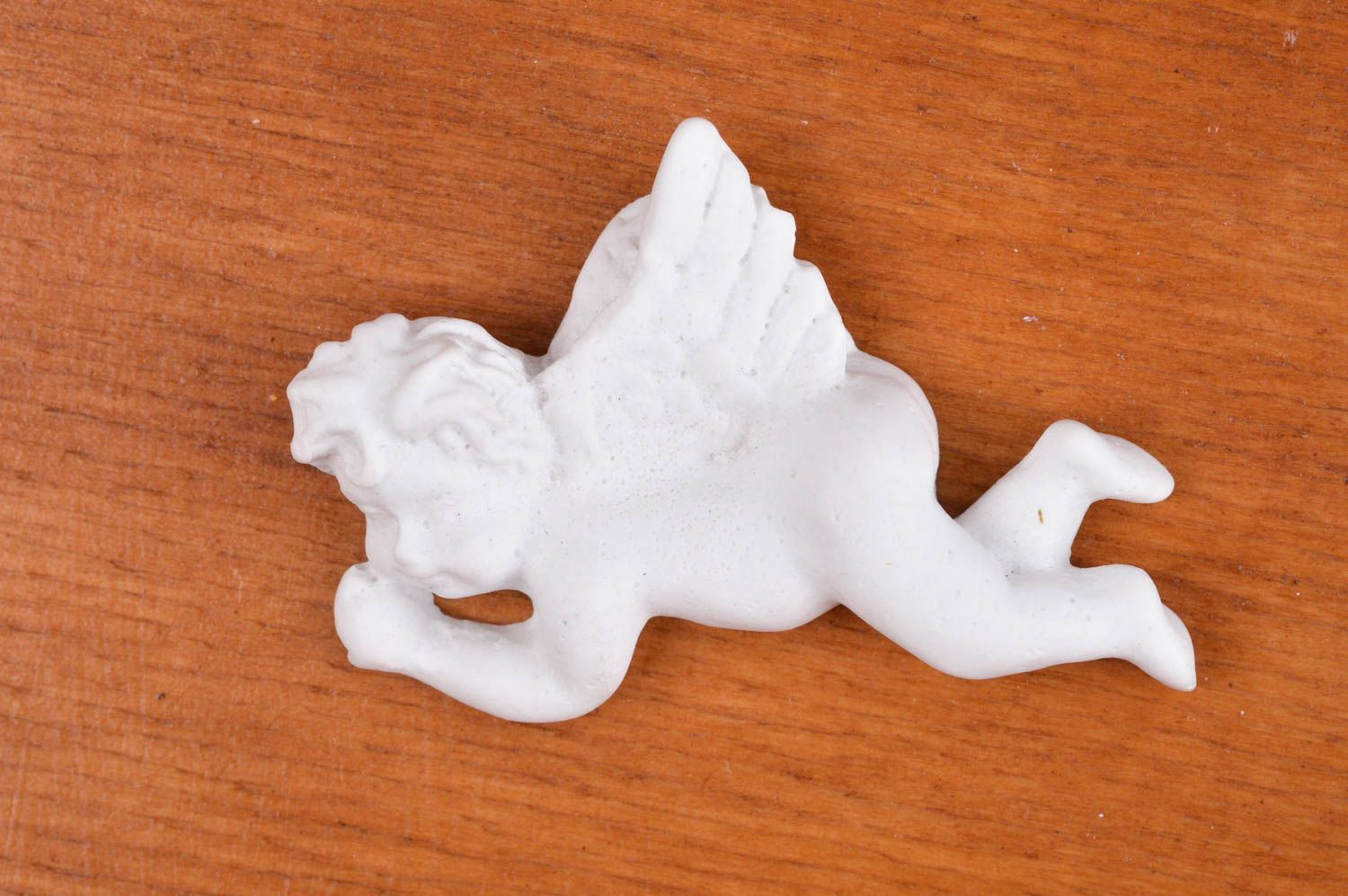 Handmade gypsum statuette stylish blank for creativity white angel decor photo 1