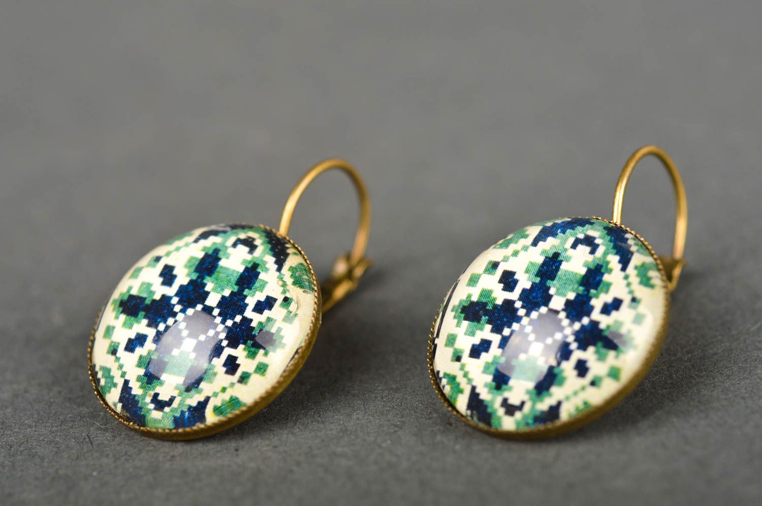 Handmade unusual earrings metal cute jewelry stylish designer accessories photo 2