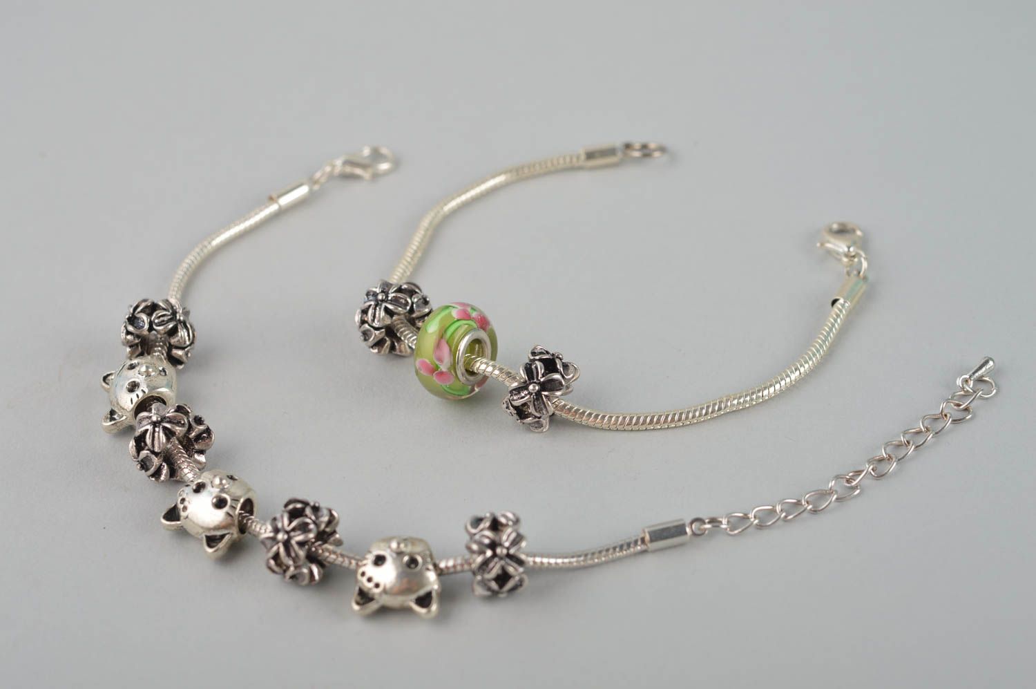 Bracelets fins Bijoux fait main en métal originaux Cadeau femme 2 pièces photo 4