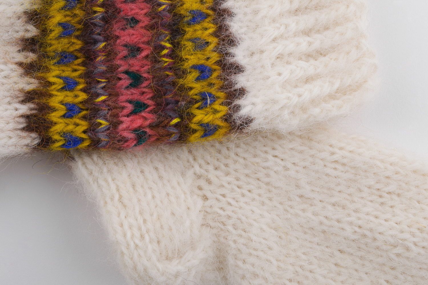 Chaussettes blanches en laine pour femme photo 3
