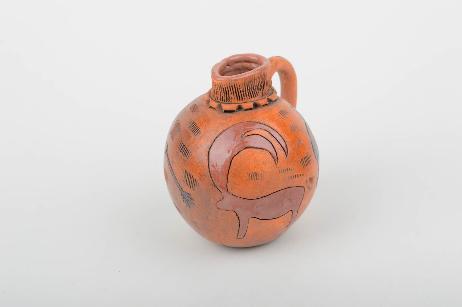 Jarro de cerámica hecho a mano pintado vasija de arcilla accesorio de cocina foto 3