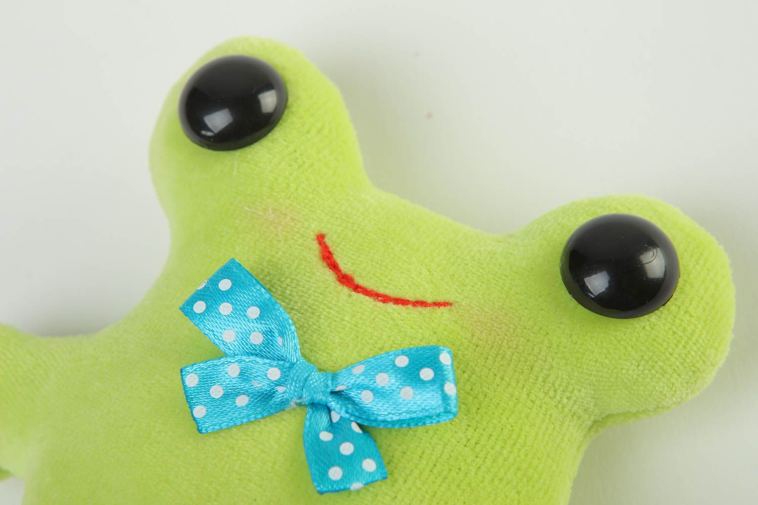 Stoff Kuscheltier handmade Spielzeug für Kinder Frosch Spielzeug in Grün weich foto 2
