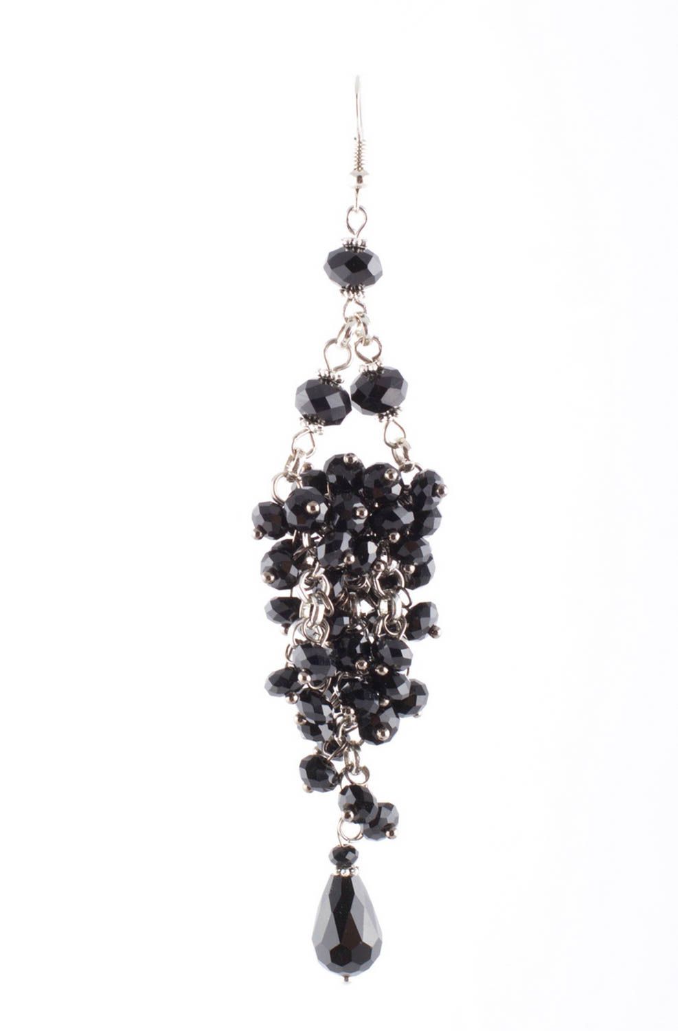 Handmade designer cute earrings female elegant earrings black evening jewelry photo 2