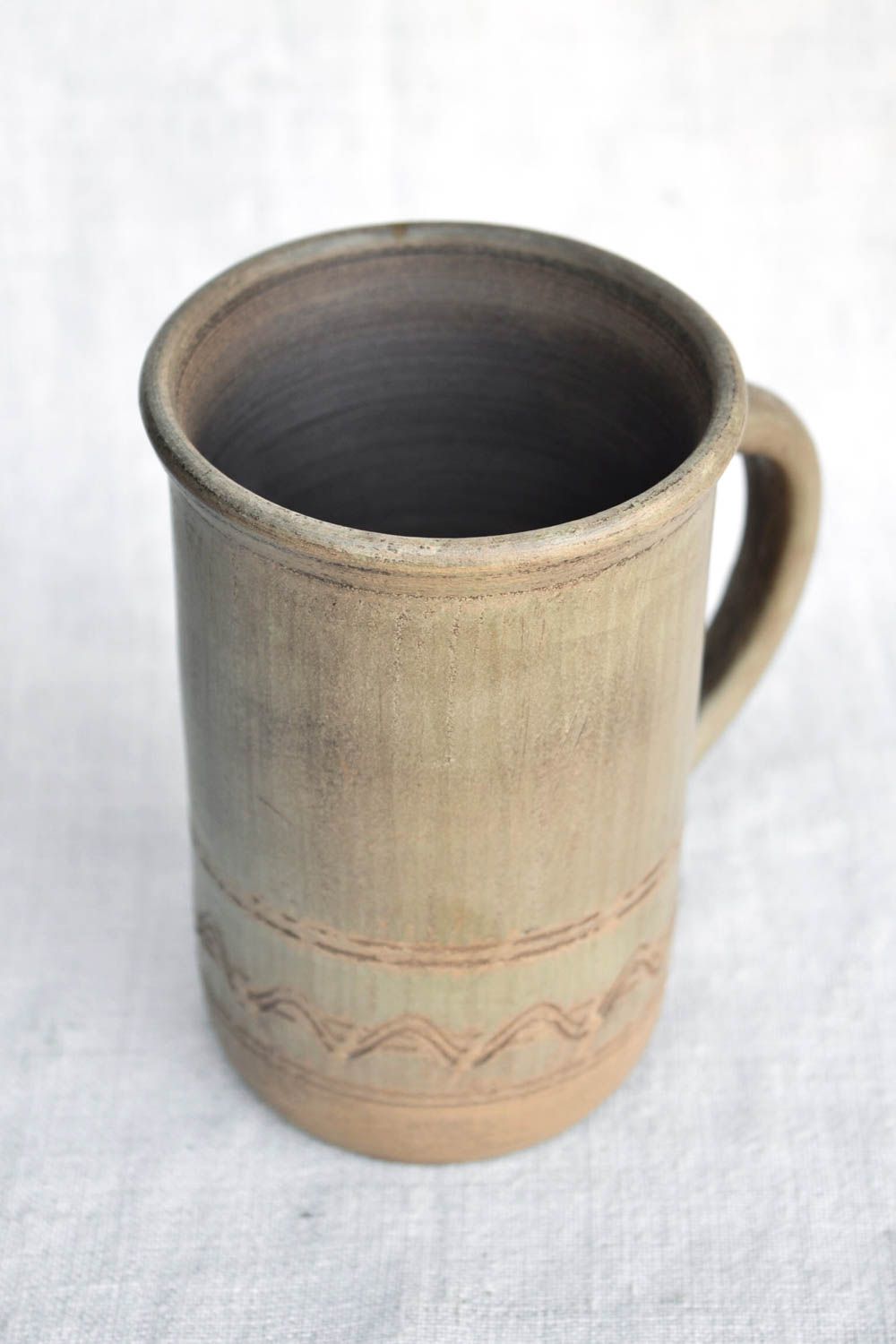 Глиняная чашка ручной работы чайная чашка посуда для чая с росписью 400 мл фото 5