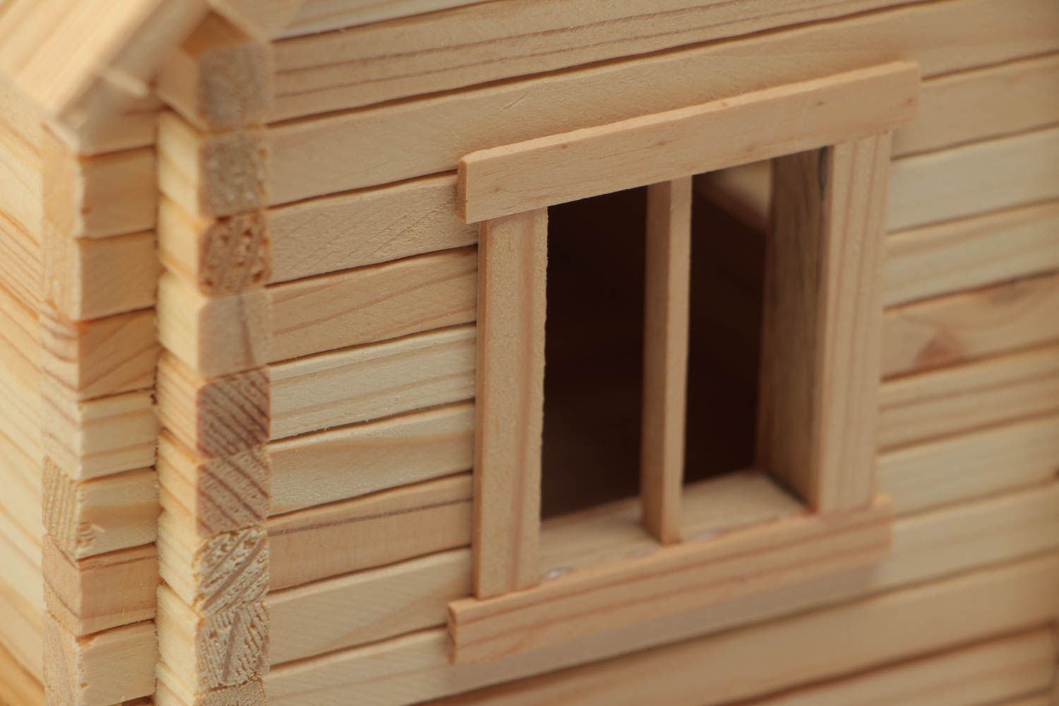 Mecano de madera hecho a mano casita de 208 detalles educativa pequeño foto 4