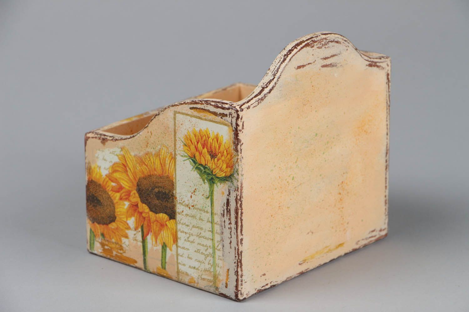 Behälter aus Holz für Gewürze Sonnenblumen  foto 3