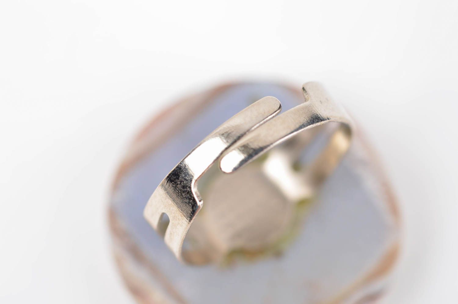 Handmade unusual glass ring stylish designer ring gift beautiful jewelry photo 4