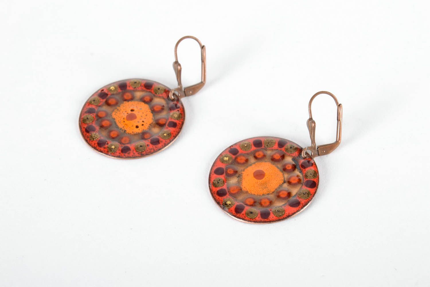 Copper earrings Sunset photo 1