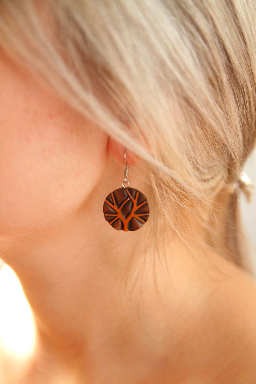 Handmade Damen Ohrringe Designer Schmuck Accessoire für Frauen Ohrringe Keramik foto 4