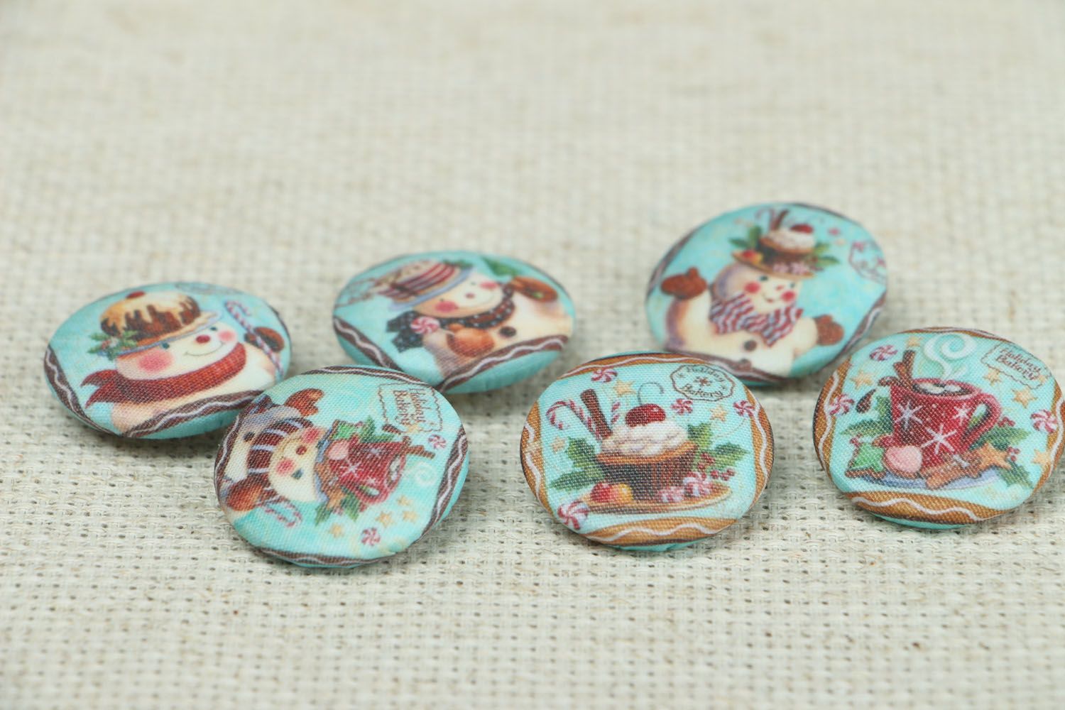 Set of handmade buttons Christmas photo 2