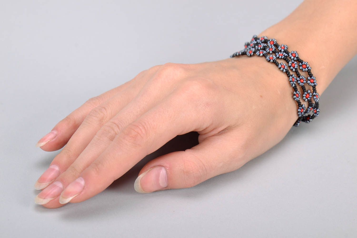 Collier-bracelet fait main en perles de rocaille  photo 4