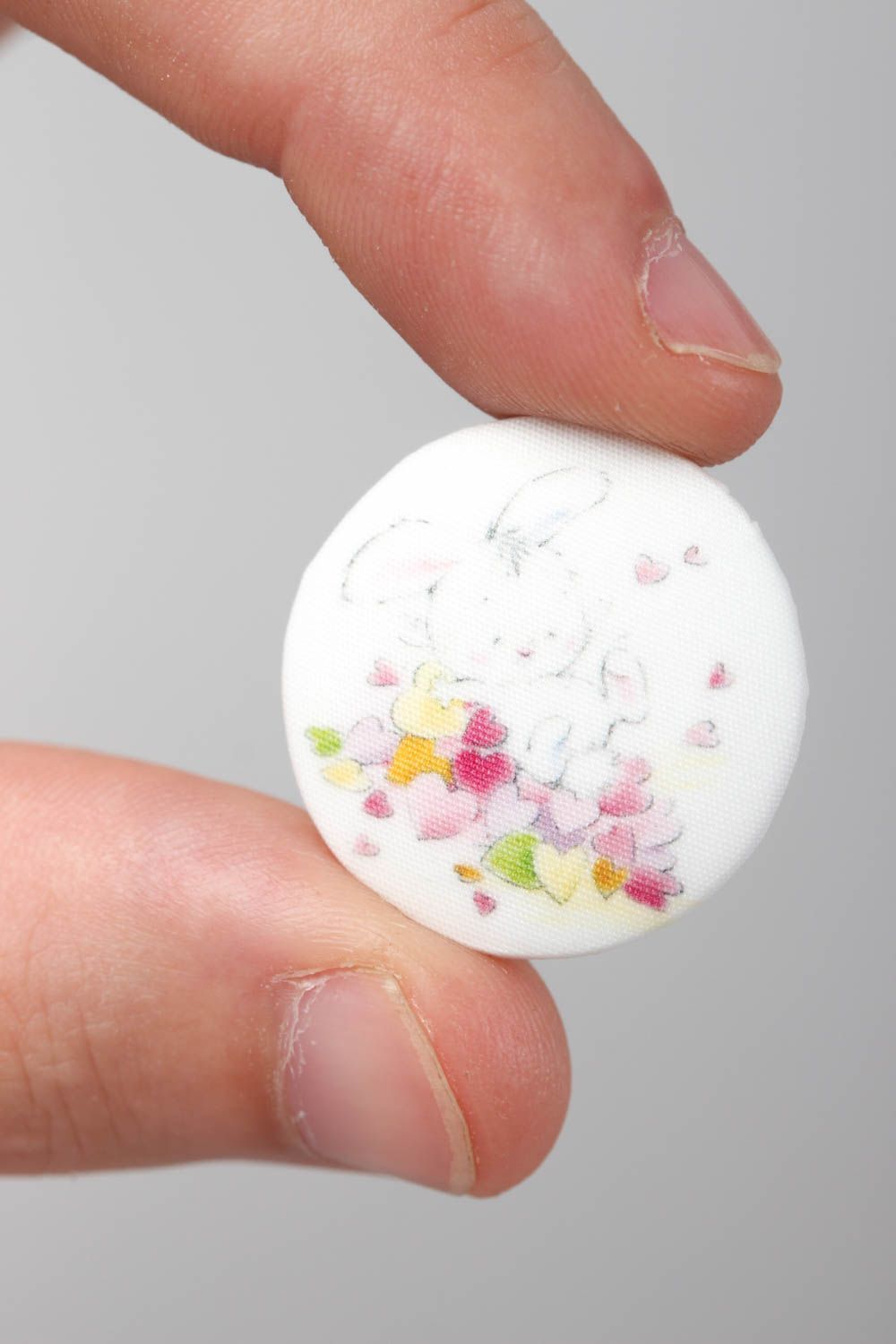 Beautiful handmade plastic button printed fabric button handmade accessories photo 5