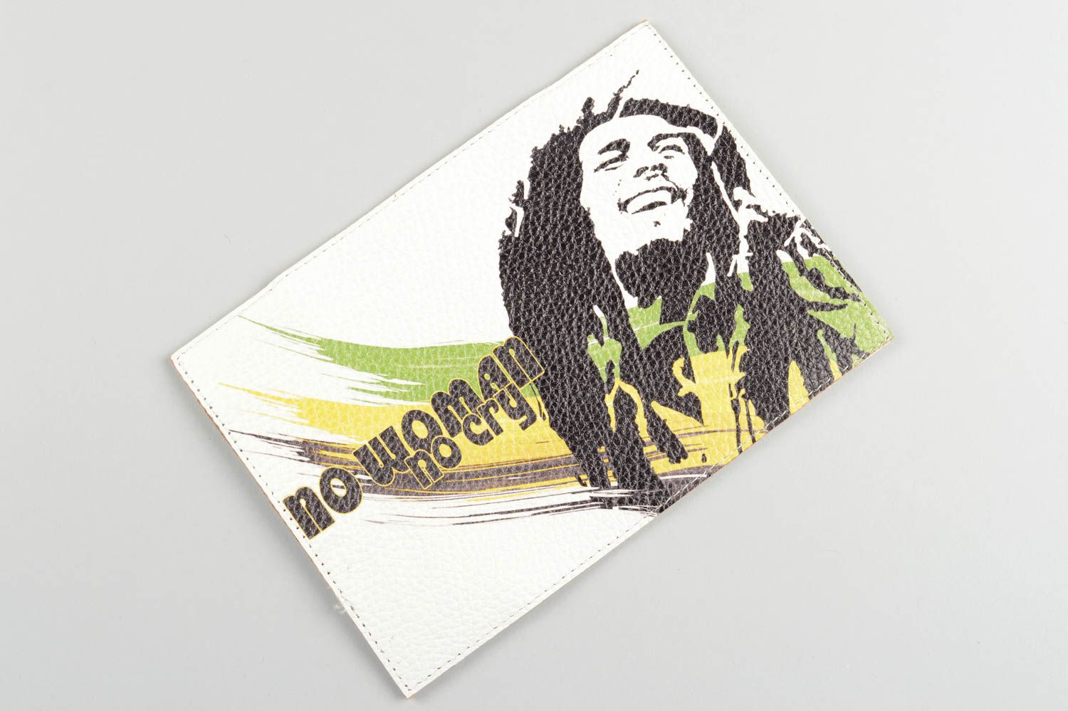 Funda de cuero artesanal regalo original estuche para pasaporte Bob Marley foto 2