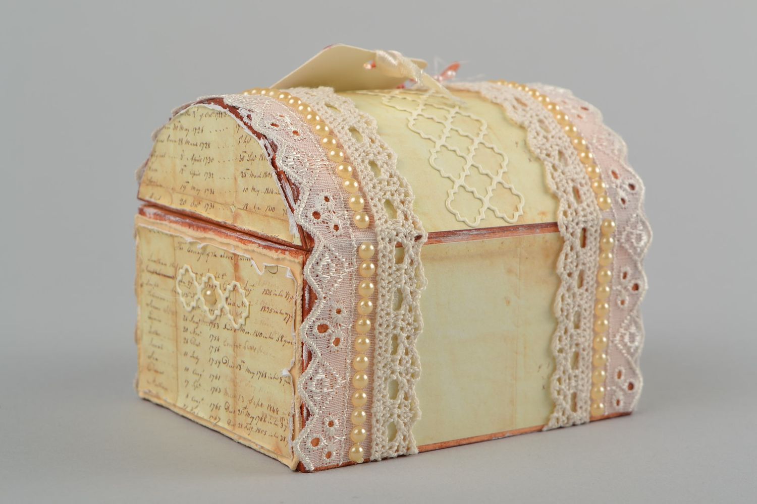 Caja artesanal decorada en scrapbooking joyero original regalo para madre foto 4