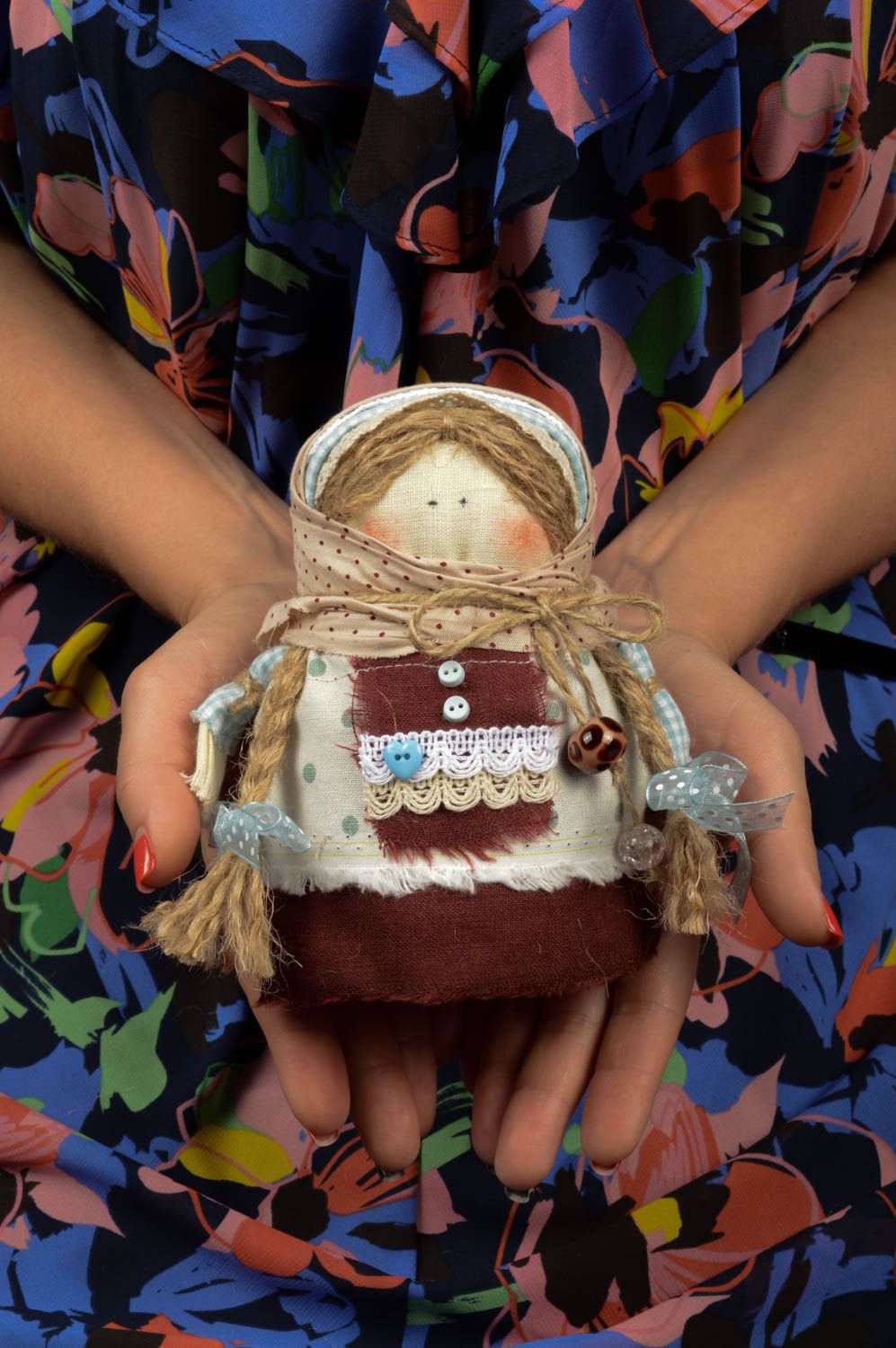 Кукла ручной работы тряпичная кукла с крупой кукла оберег для дома авторская фото 5