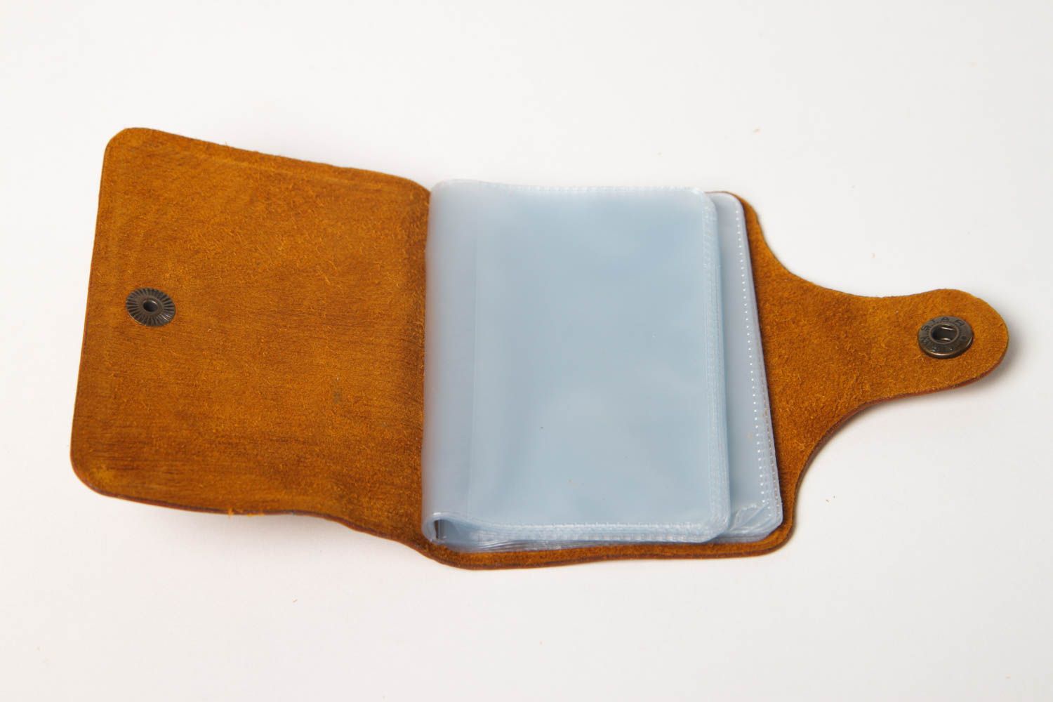 Кошелек для карточек ручной работы кожаный аксессуар коричневый модный кошелек фото 4