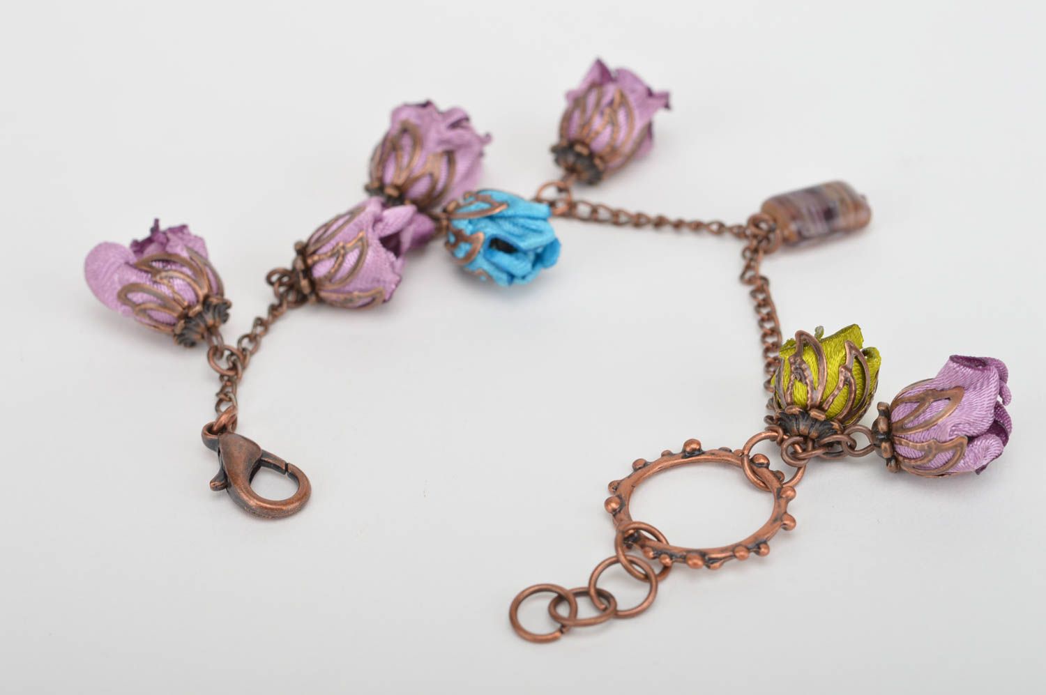 Handgemachter Schmuck Armband für Frauen mit Blumen Damen Armband an Kette foto 5