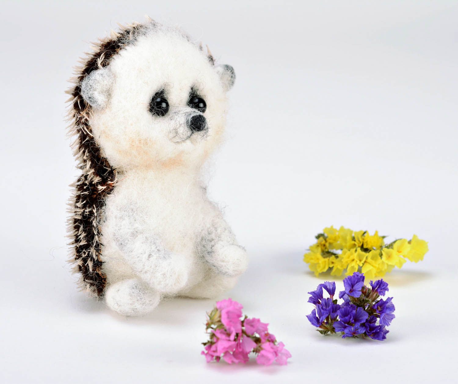 Toy made of felting wool Hedgehog photo 1