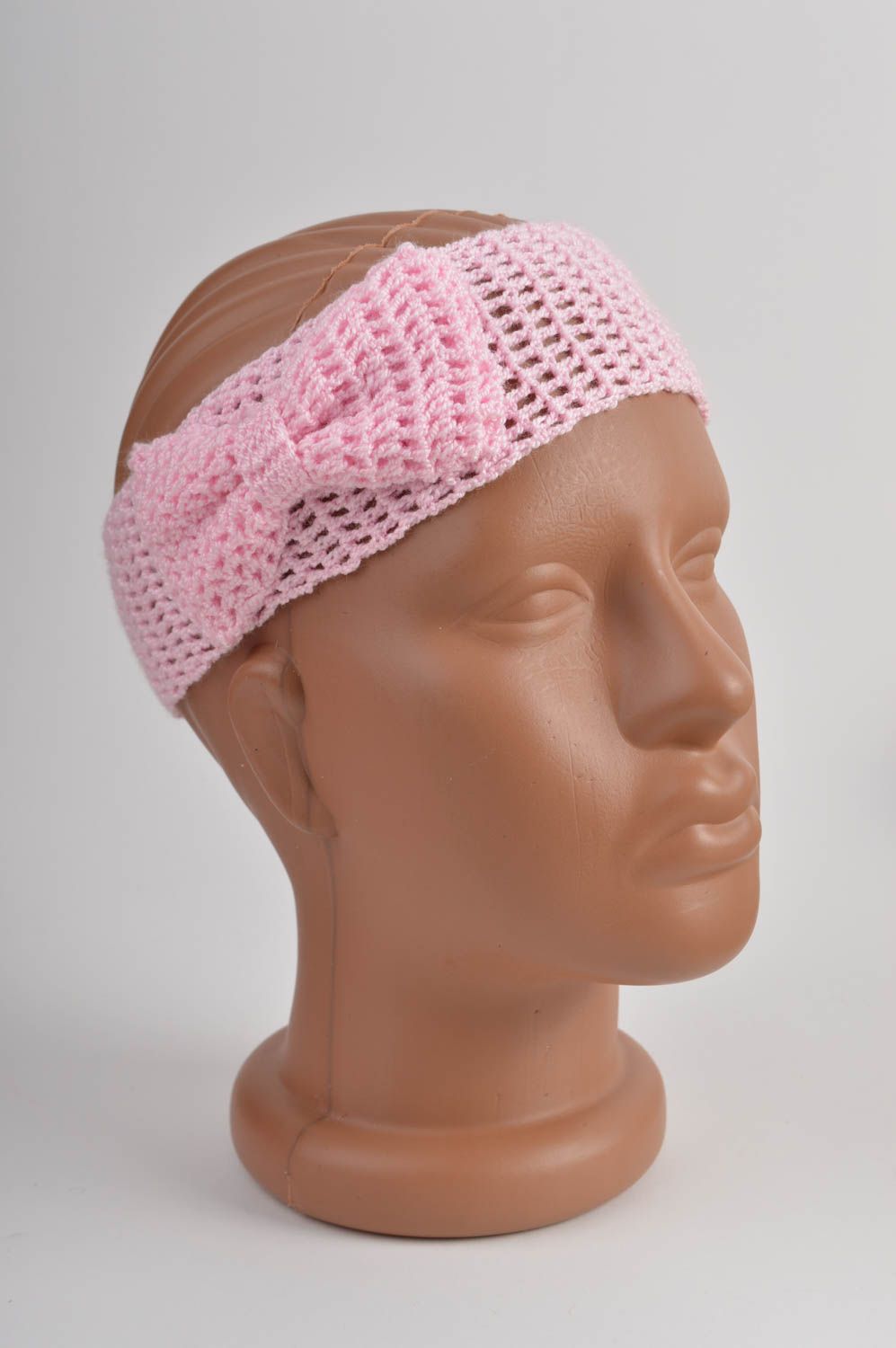 Handmade pink headband for kids unusual hair accessory stylish headband photo 2