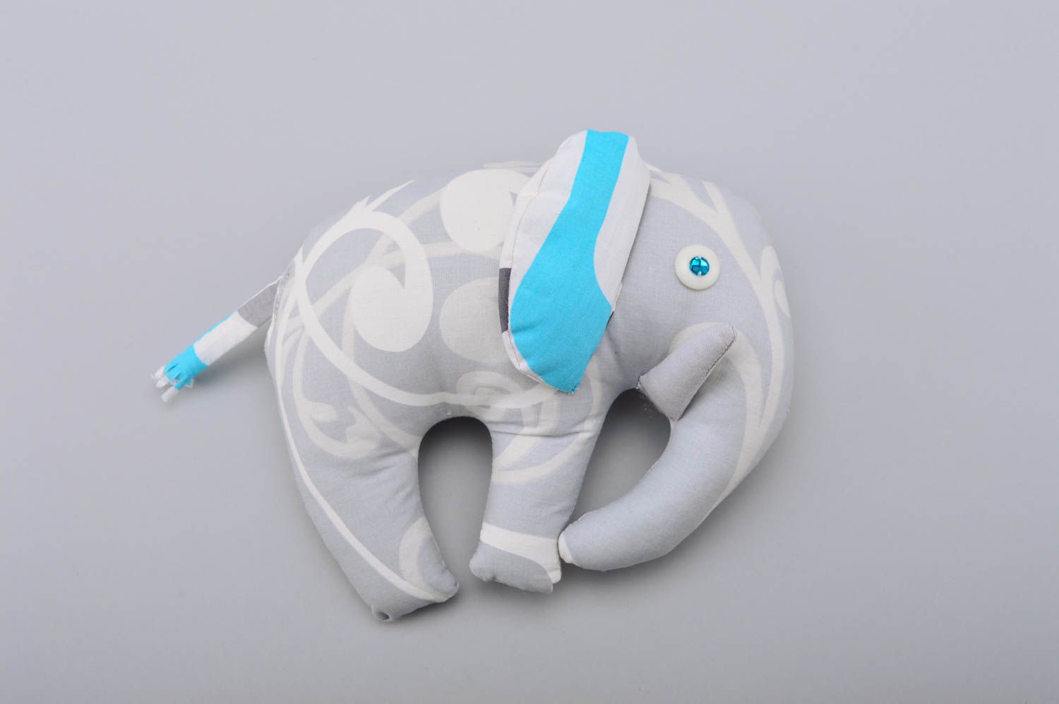 Kuscheltier Elefant handgefertigt Stoff Spielzeug weiches Interieur Kuscheltier foto 3