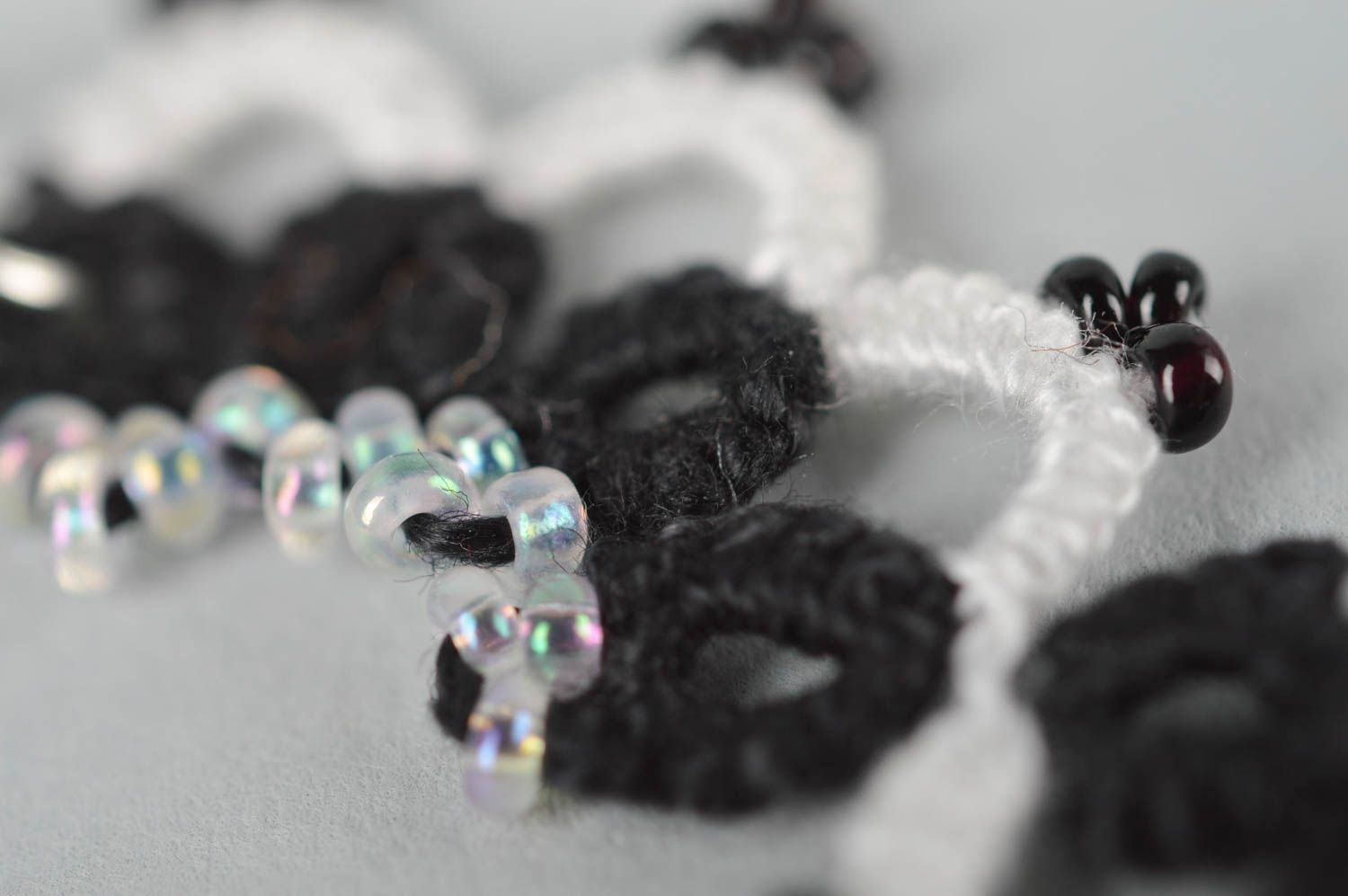 Stylish handmade textile earrings long earrings with beads fashion tips photo 4
