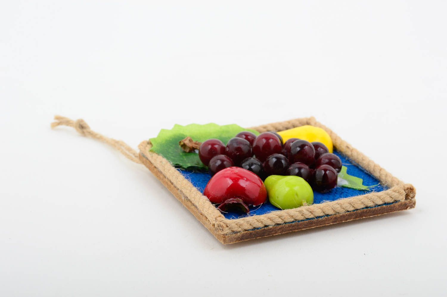 Magnet frigo fait main Aimant frigo carré avec fruits Décoration cuisine design photo 3