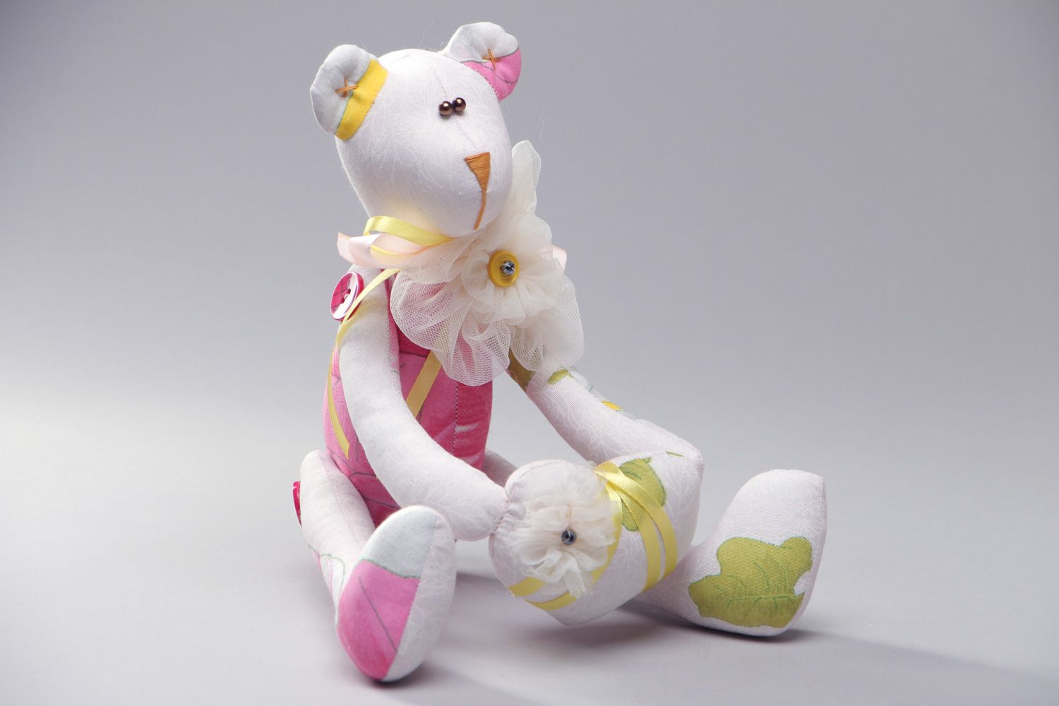 Muñeco osito de peluche hecho a mano original de algodón decorativo para niños foto 1