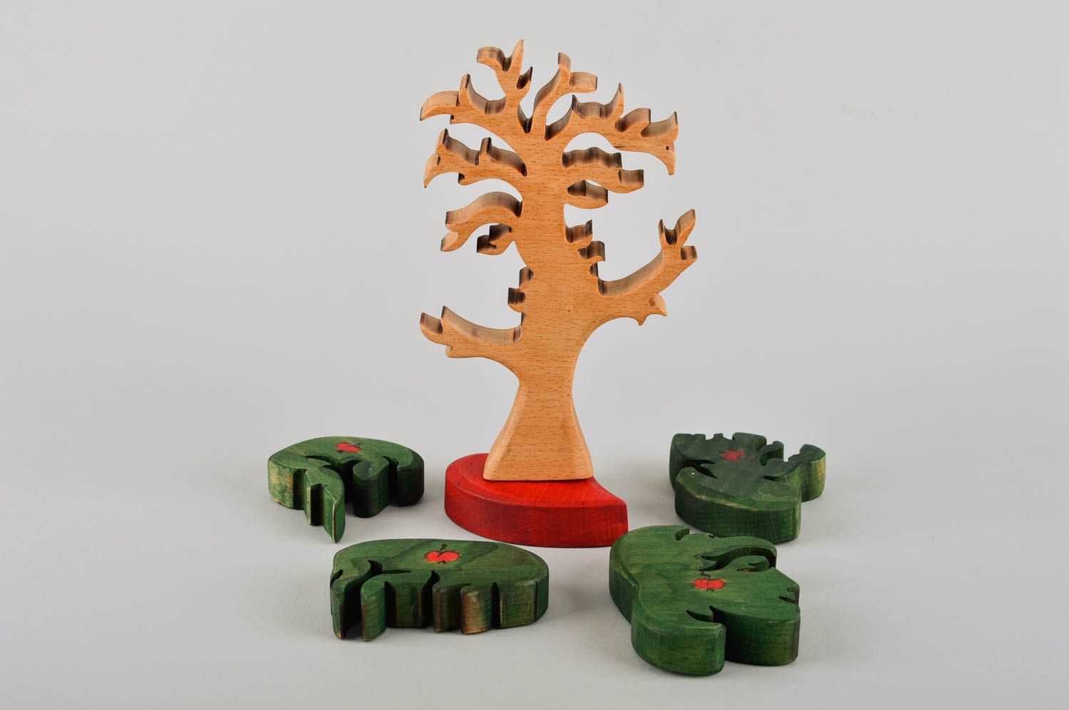 Rompecabeza de madera árbol artesanal pasatiempo original juguete infantil foto 5