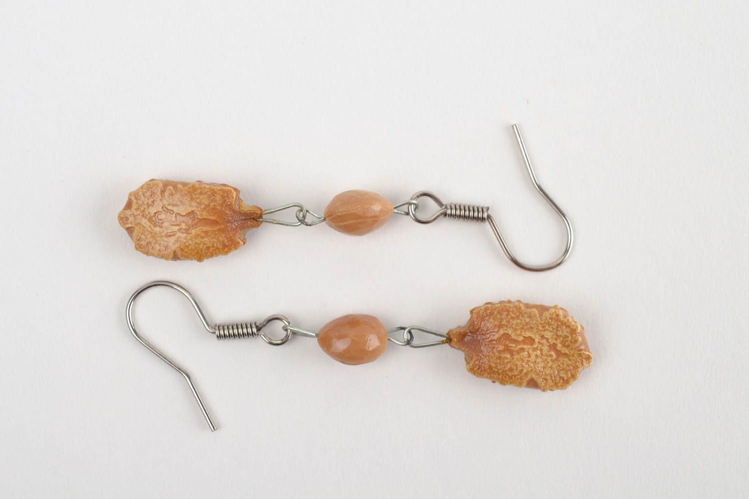Handmade Holz Ohrringe Damen Schmuck Accessoires für Frauen aus Kirschkernen foto 2