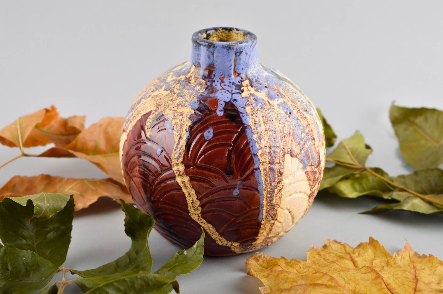 Handgemachte Keramik Ton Vase Haus Deko Idee originelles Geschenk ungewöhnlich foto 1