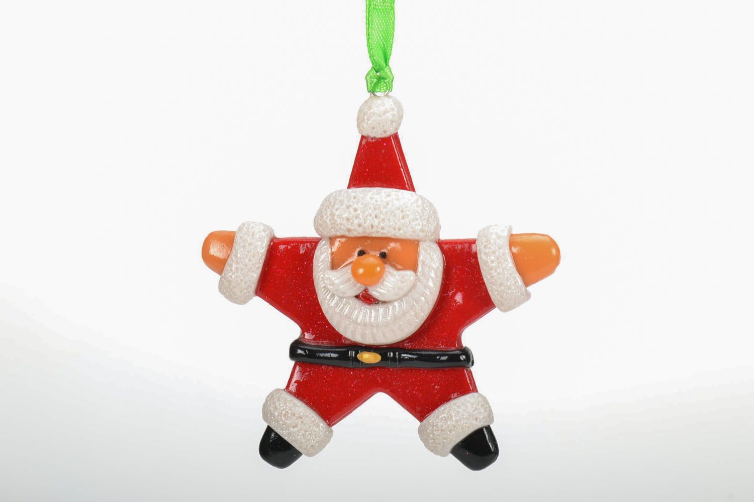 Colgante decorativo de arcilla polimérica Papá Noel foto 4