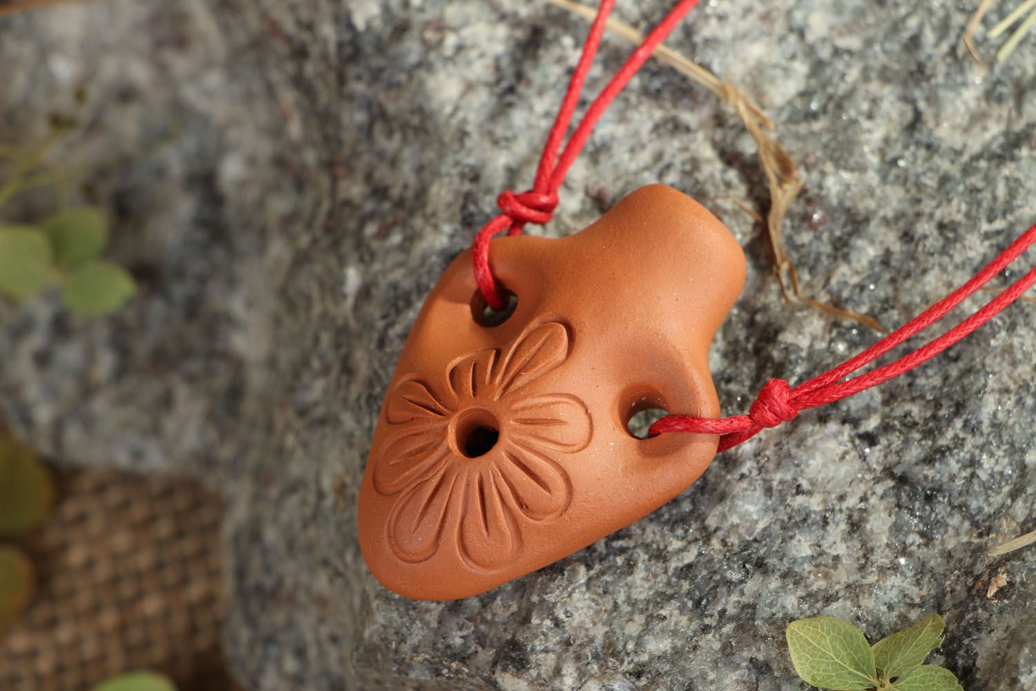 Clay penny whistle in the shape of amphora photo 5