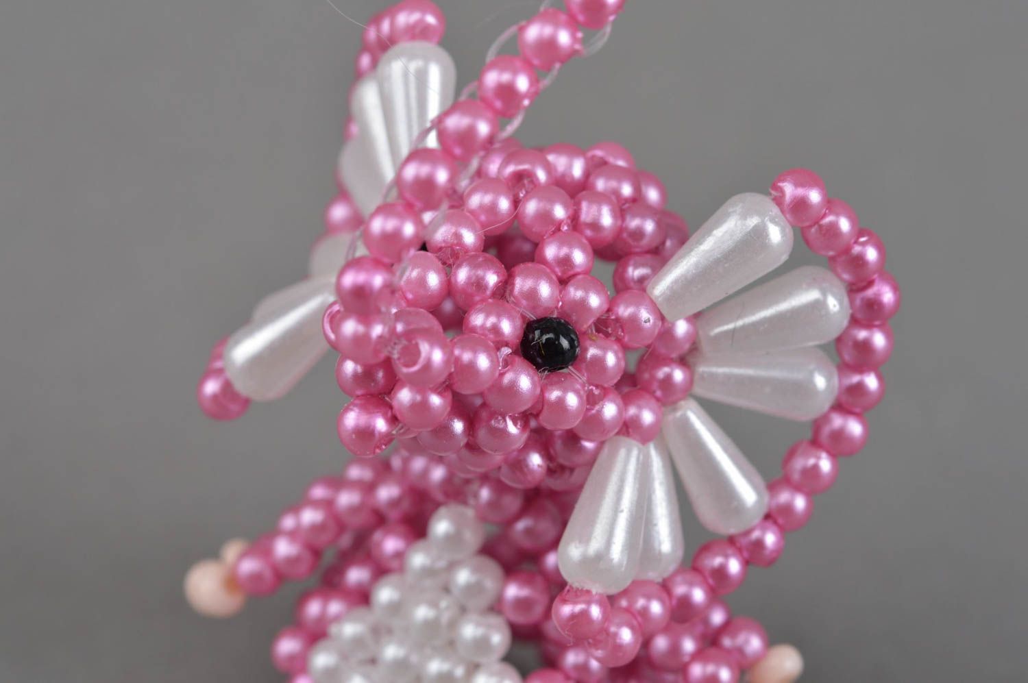 Figurine d'éléphant mauve en perles de rocaille faite main jouet décoratif photo 5
