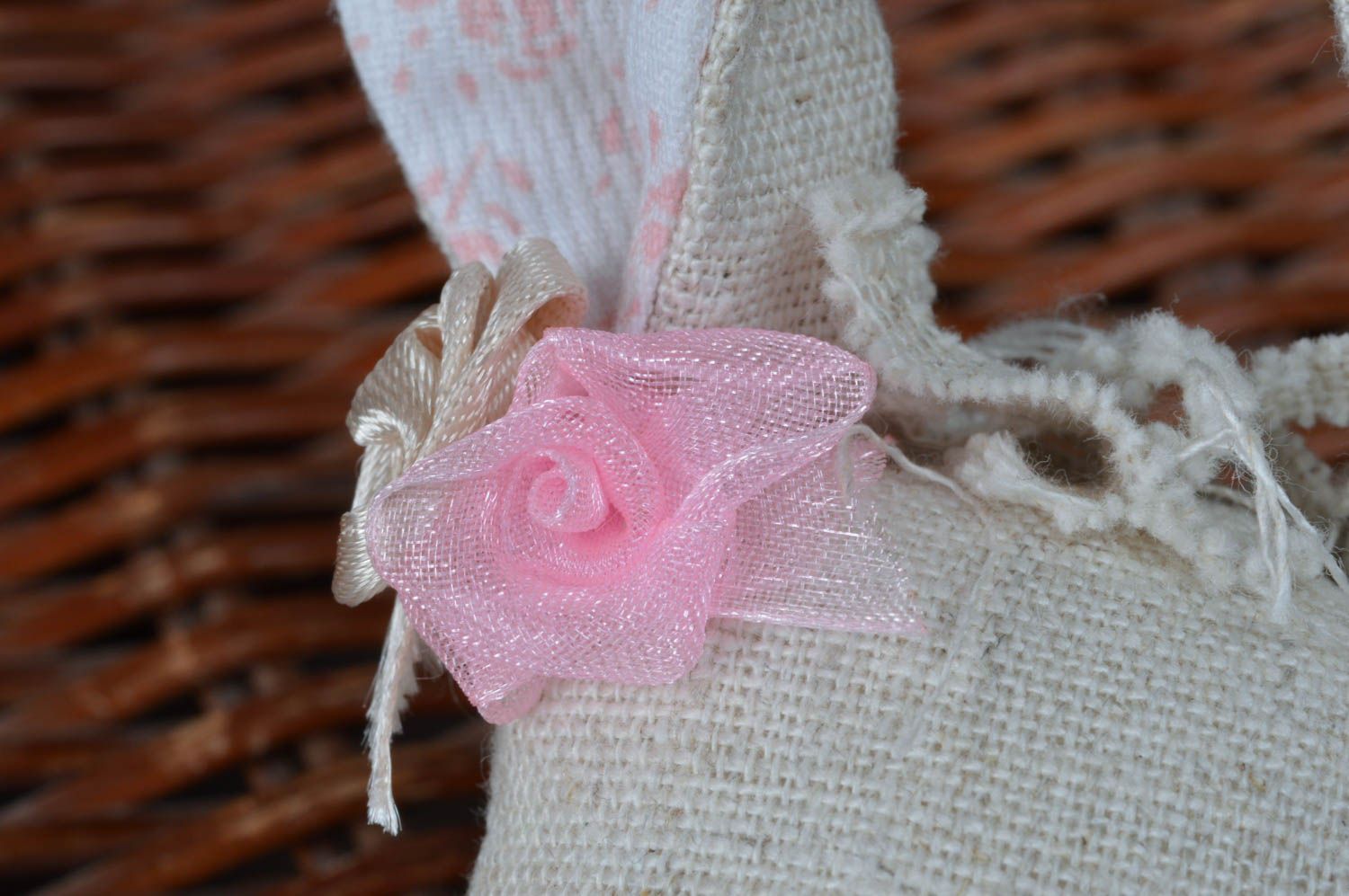 Peluche faite main en forme d'âne en lin design original jouet décoratif photo 3