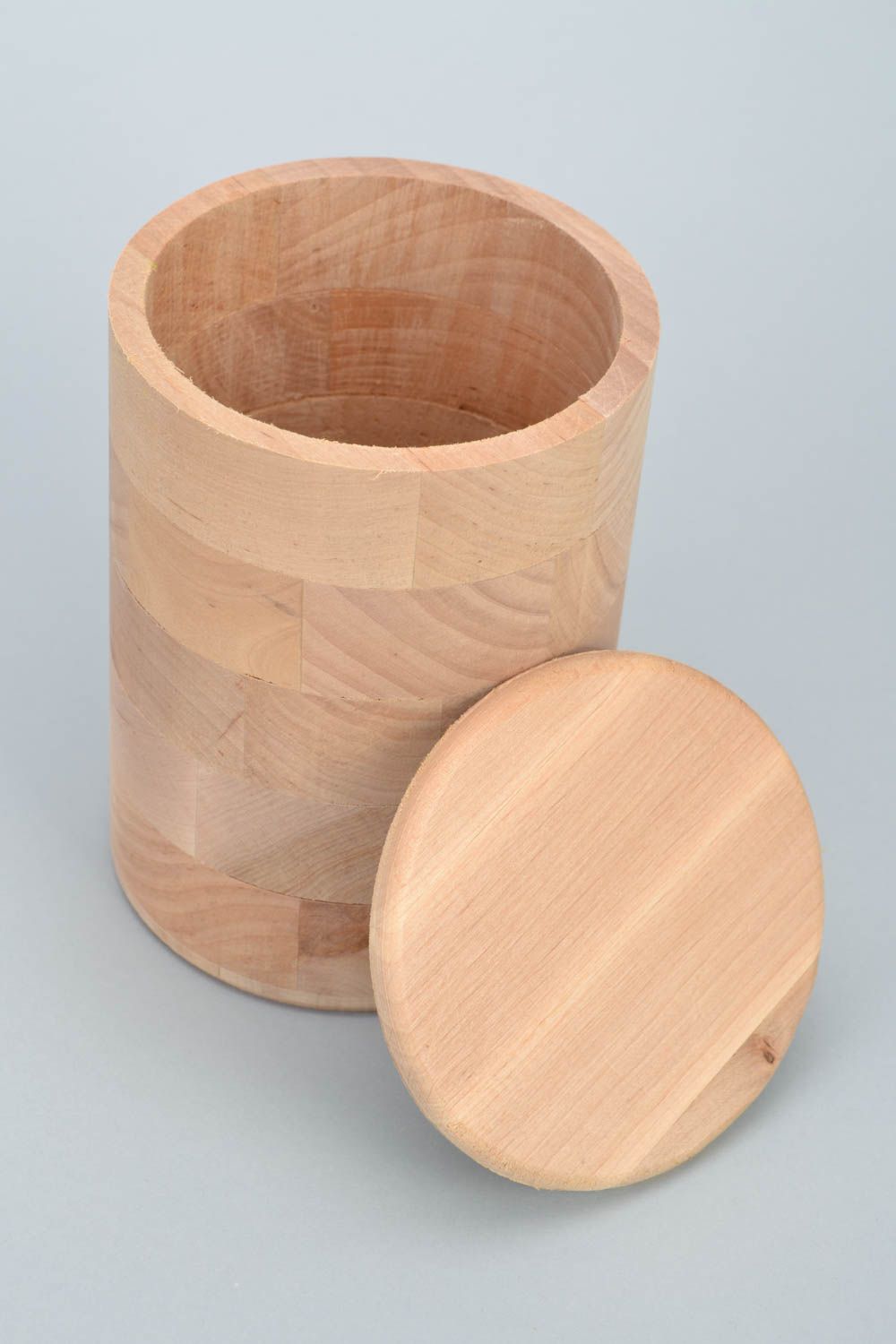 Behälter aus Holz Rohling für Decoupage oder Bemalung aus Erlenholz rund groß  foto 5