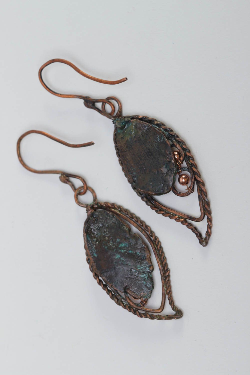 Handmade metal earrings wire wrap earrings fashion accessories for girls photo 3