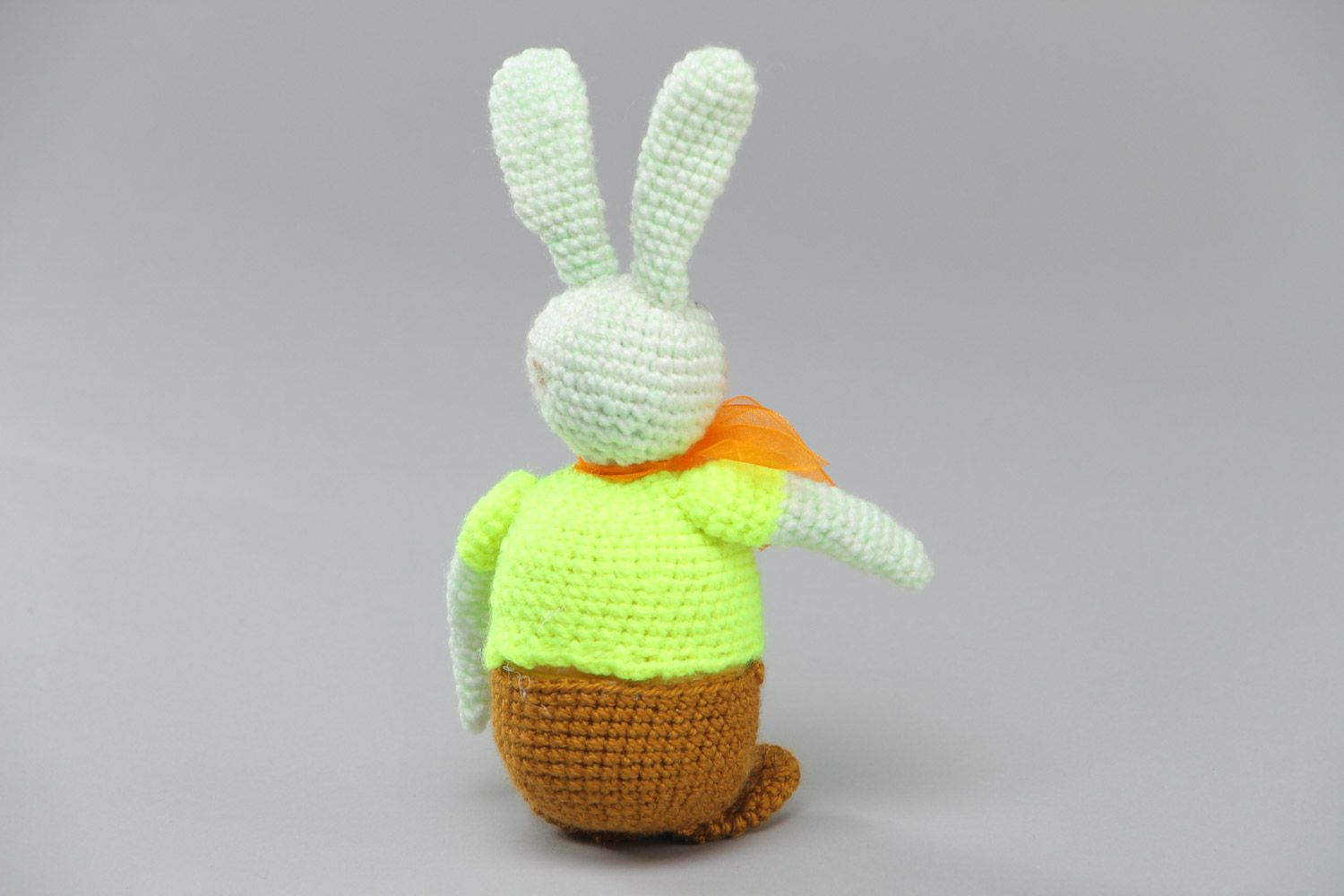 Handmade crochet soft toy hare for children photo 4