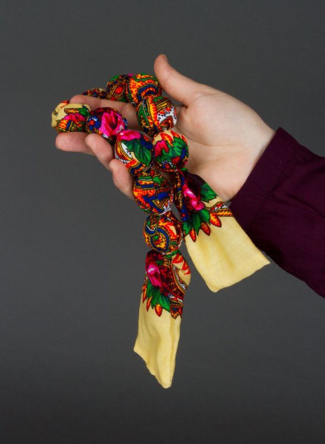 Bead necklace made of Ukrainian scarf photo 5