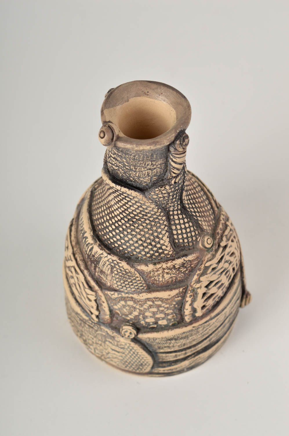 Ваза из глины ручная работа керамическая ваза для цветов стильная красивая ваза фото 5