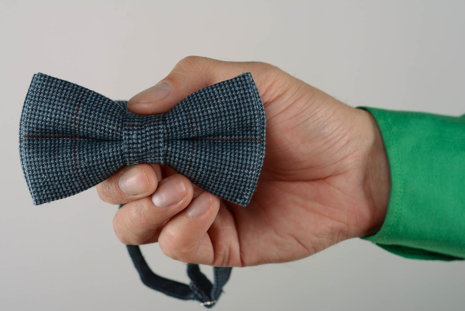 Gray tweed bow tie  photo 5