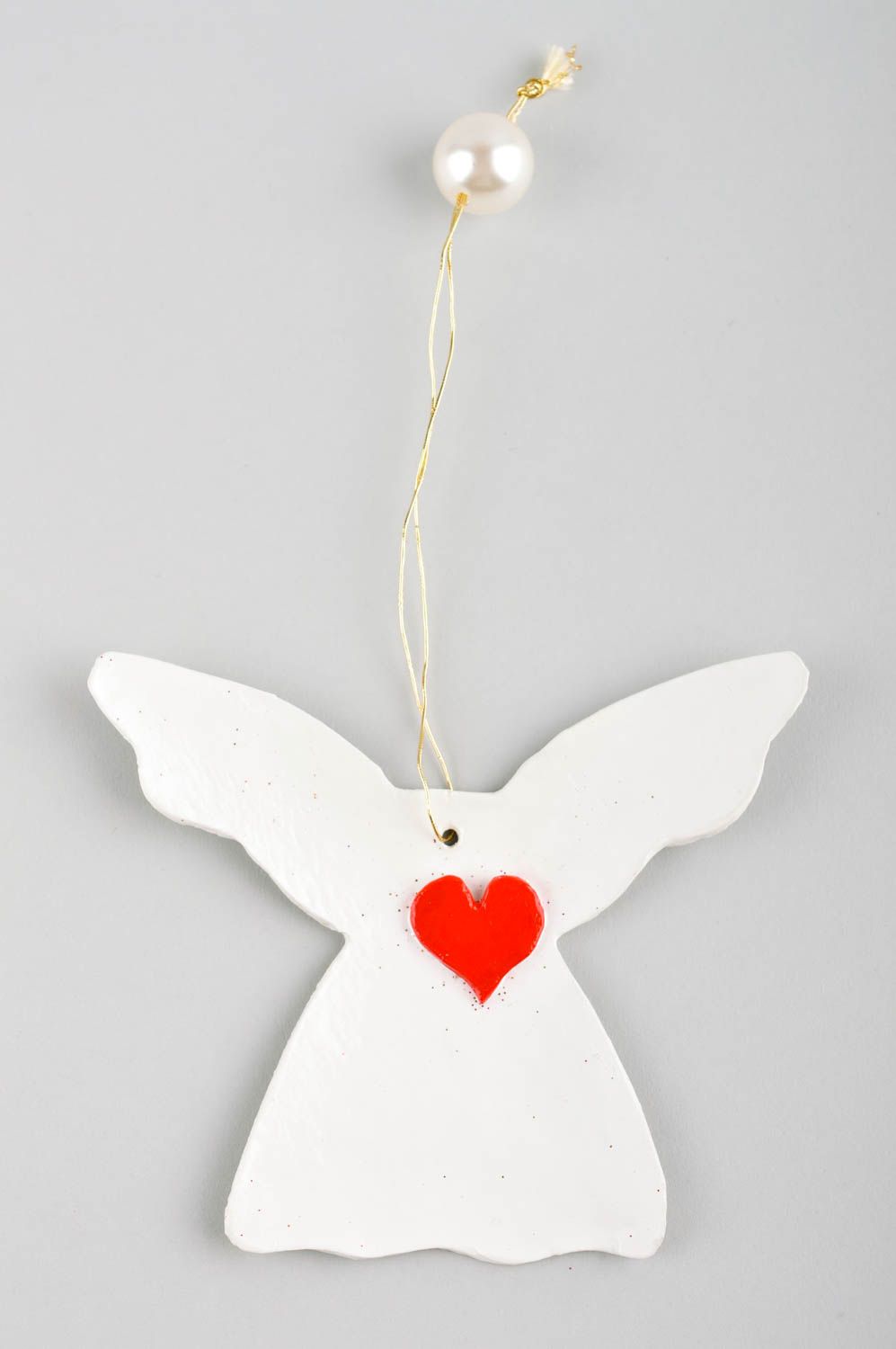 Décoration du sapin de Noël faite main ange avec coeur Décoration Nouvel An photo 1