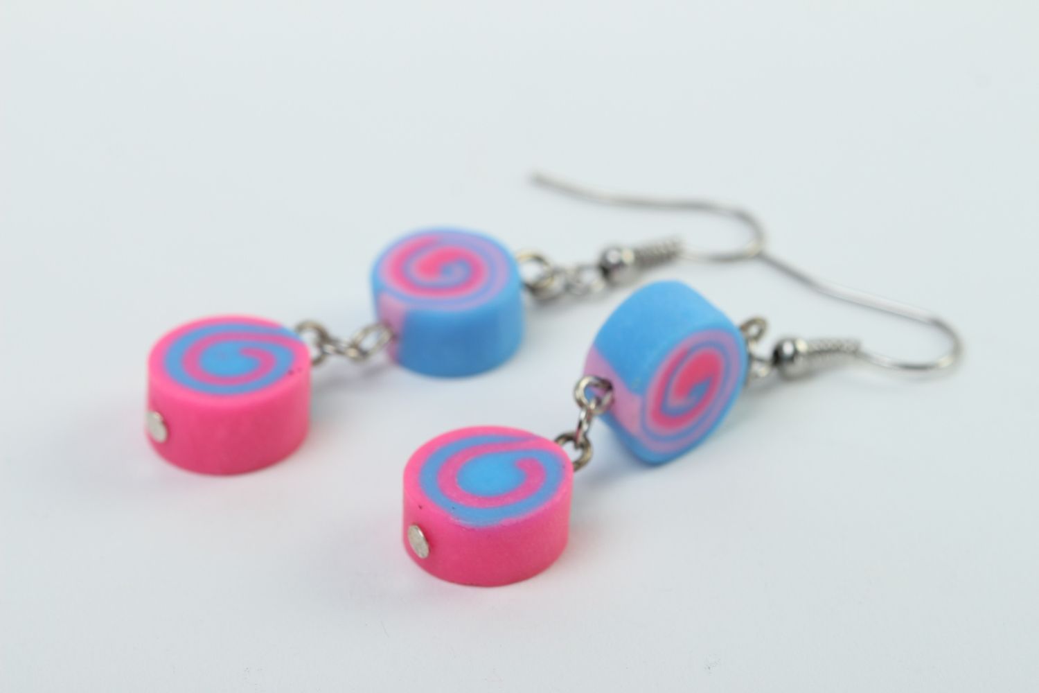 Handmade bright cute earrings designer polymer clay jewelry earrings with charms photo 3
