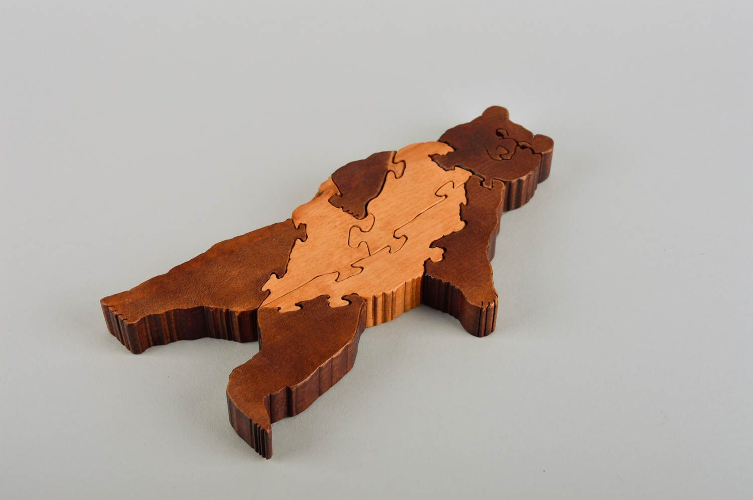 Puzzle ours fait main Puzzle bois Jouet éveil design original pour enfant photo 4
